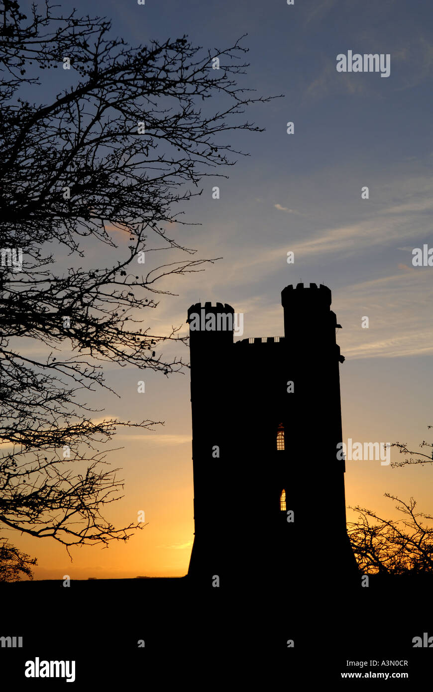 Broadway Tower Broadway Country Park The Cotswolds at dusk on a winters