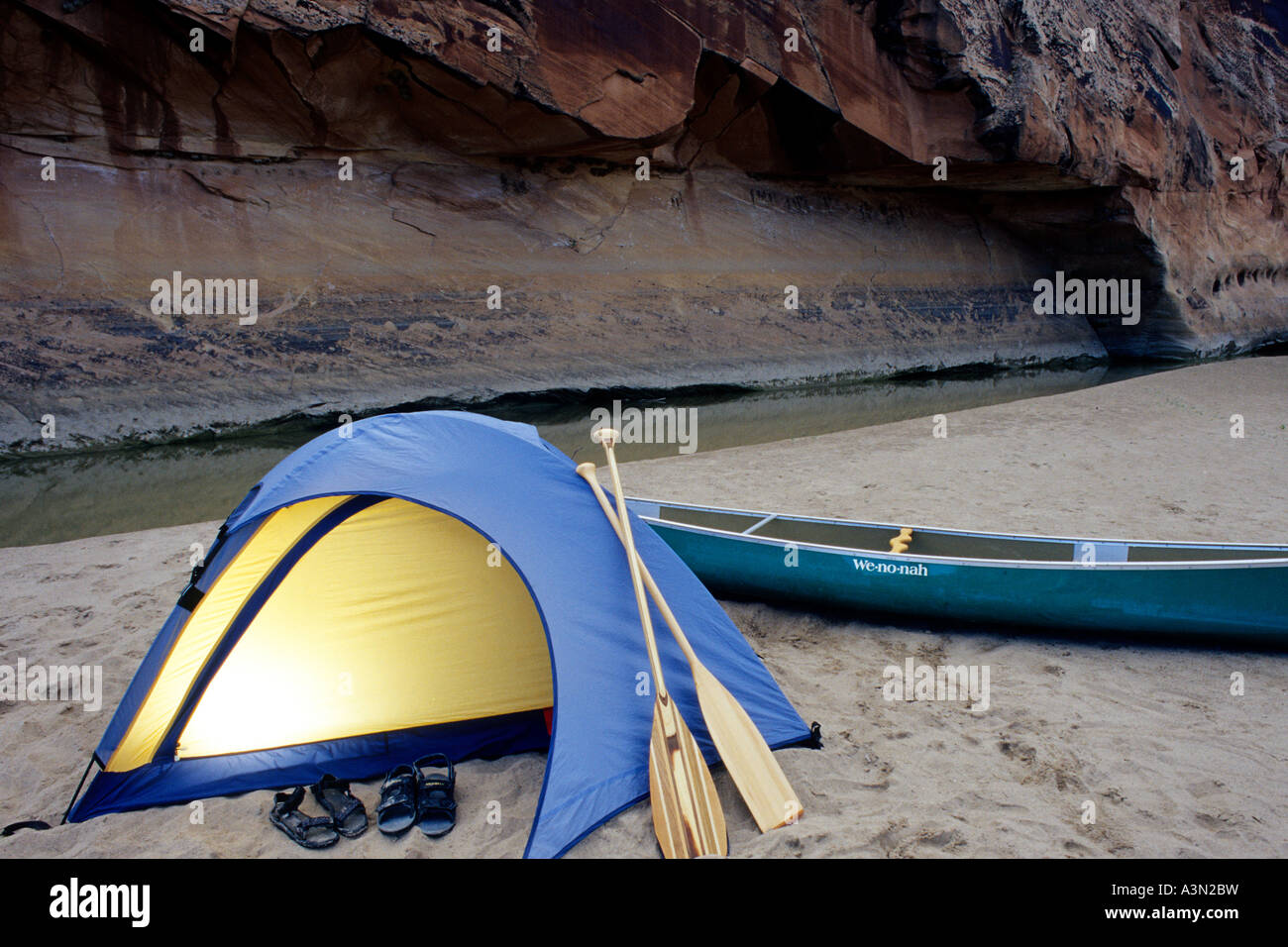 Canoe Camp on Green River, Utah Stock Photo Alamy