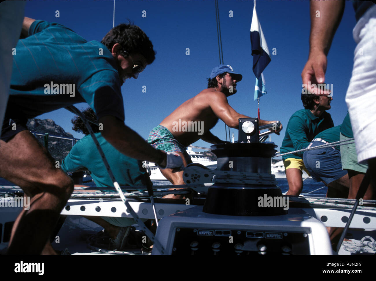 Crew on Grinders Stock Photo