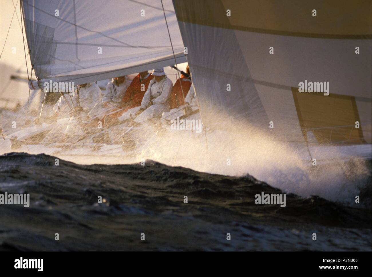 Yacht in rough sea Stock Photo Alamy