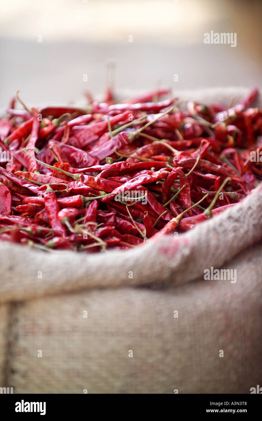 Chilli Durjava Dried Red Chili, Devaraja Fruit and Vegetable Market, Mysore, India ...