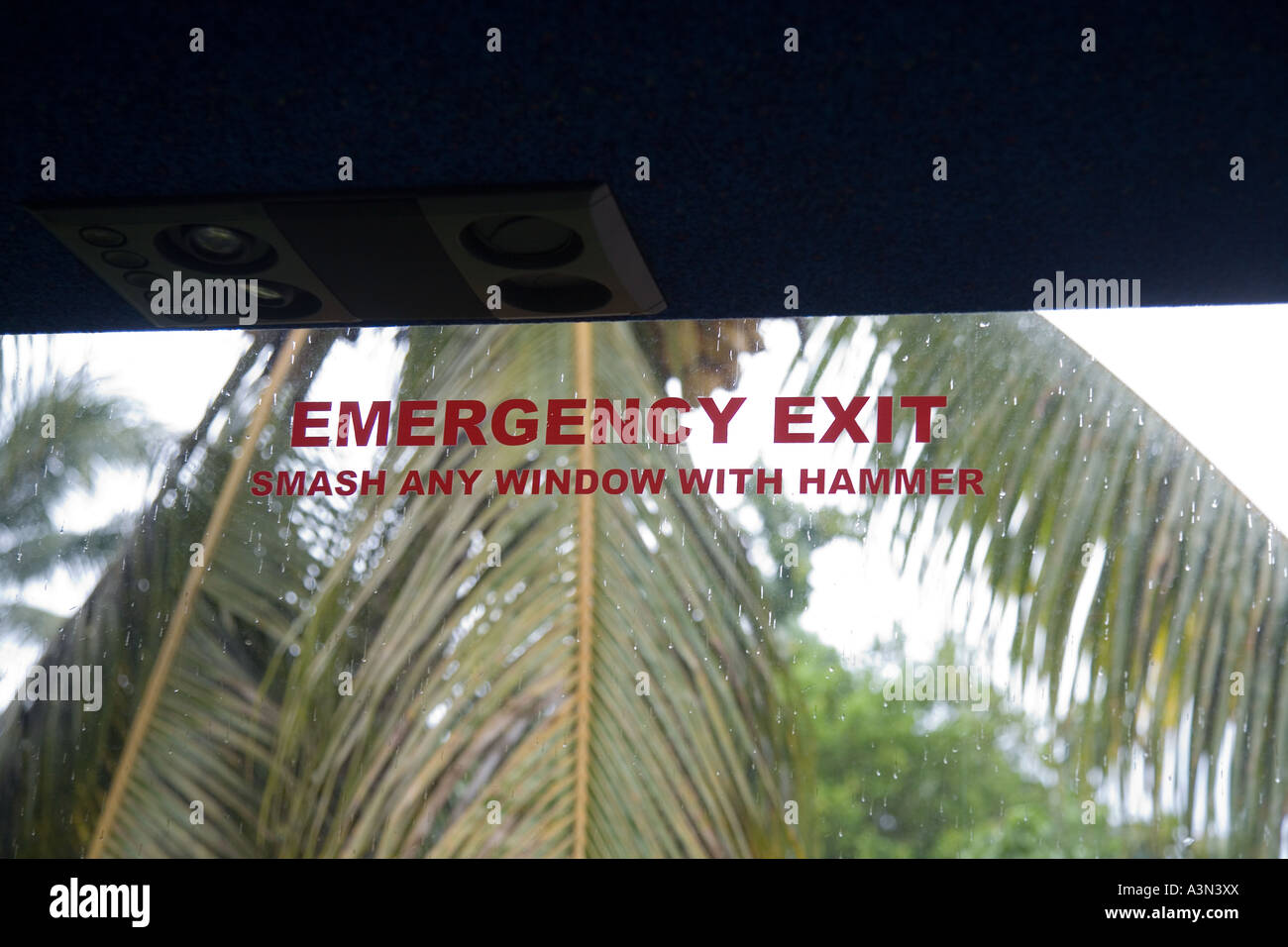 Emergency exit sign Stock Photo