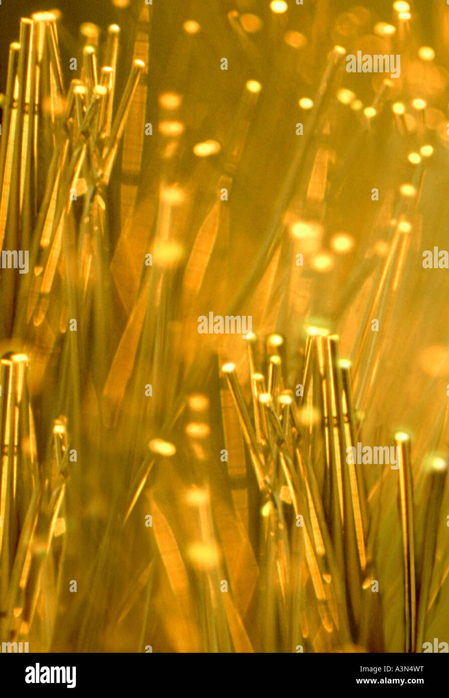 Fiber optics. Transmitting data. Communication technology Stock Photo