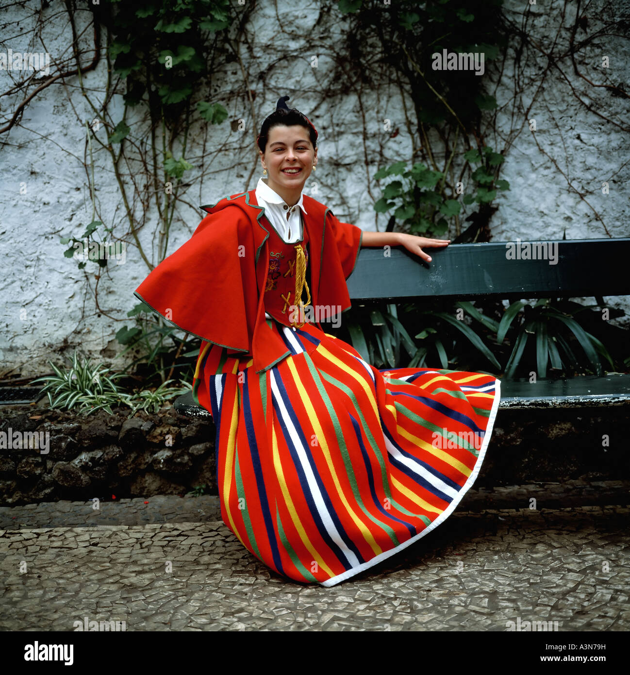 MR YOUNG WOMAN WITH TRADITIONAL MADEIRAN COSTUME MADEIRA ISLAND