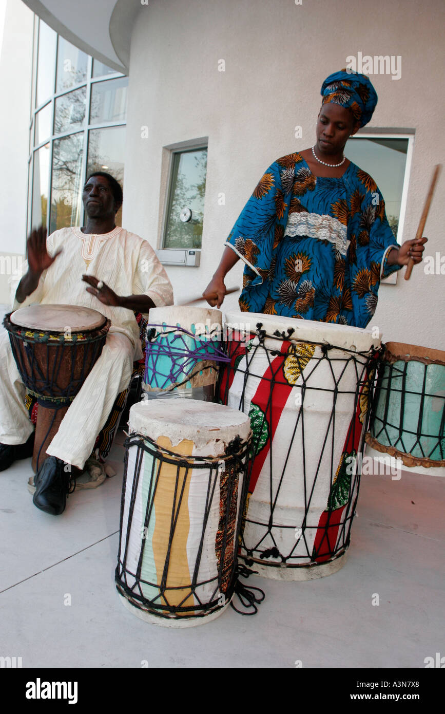 Miami Florida,Overtown,historic Lyric Theater,theatre,reception,Black man men male,woman female women,African drums,clothing,accessories,perform,FL060 Stock Photo