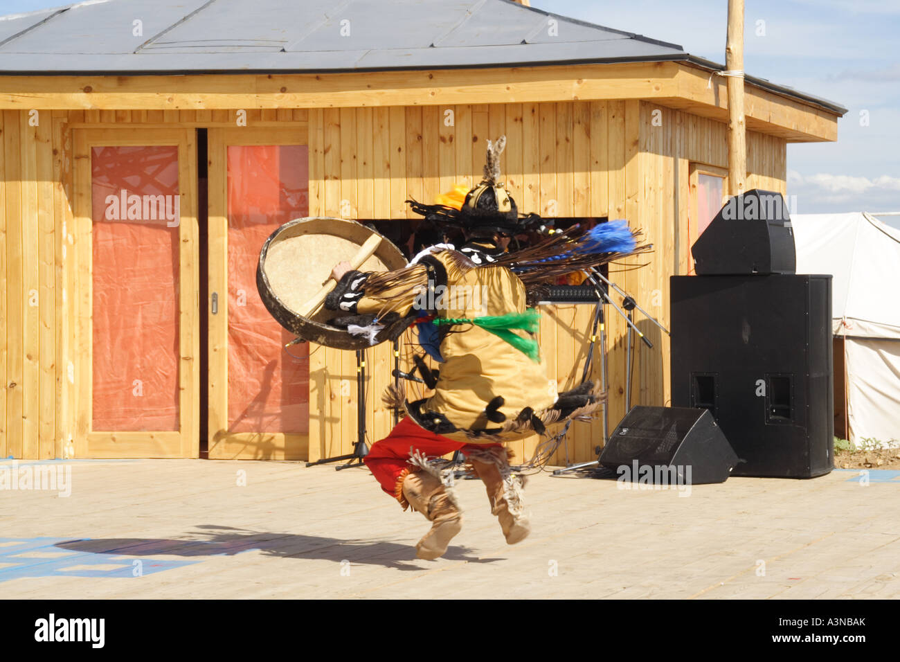 Mongolian Tsam dancer Stock Photo