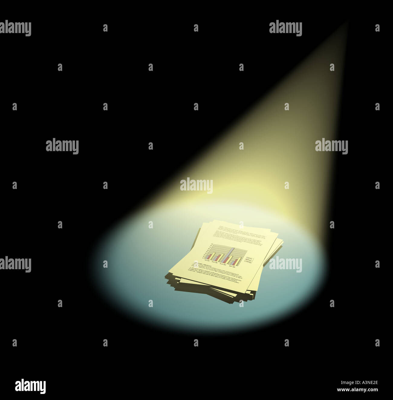 papers in spotlight Stock Photo Alamy