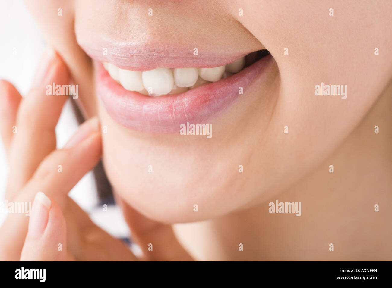 Close-up of woman's mouth Stock Photo