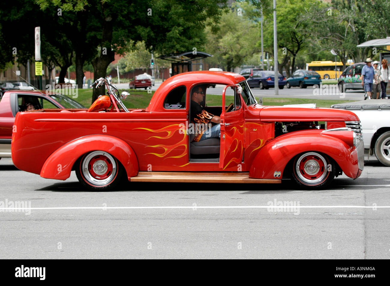 A red 1934 Chevrolet hotrod Ute Stock Photo