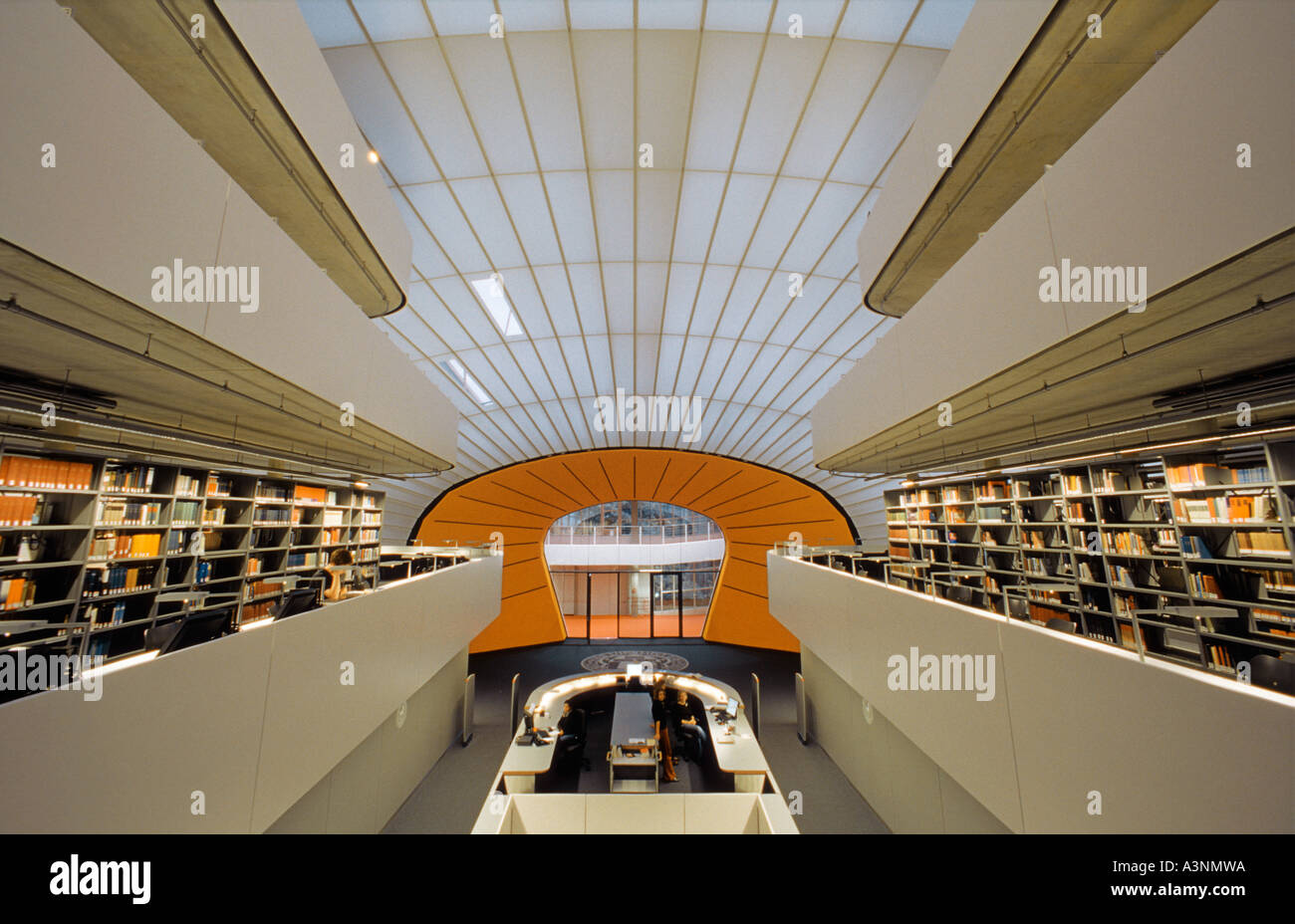 Philological Library of Freie Universitaet Berlin by architect Sir Norman Foster, Berlin Dahlem Zehlendorf, Berlin, Germany. Stock Photo