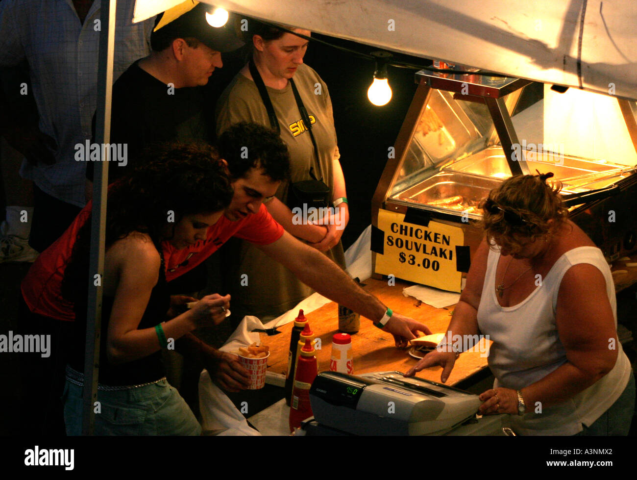 Takeaway food at an outdoor venue Stock Photo