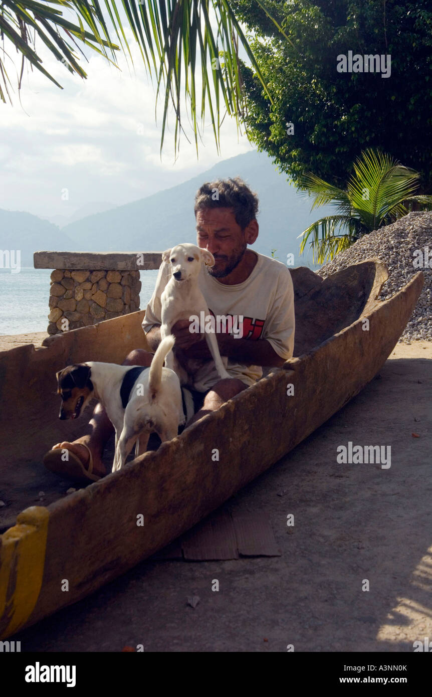 Man with dogs / Ubatuba  Stock Photo