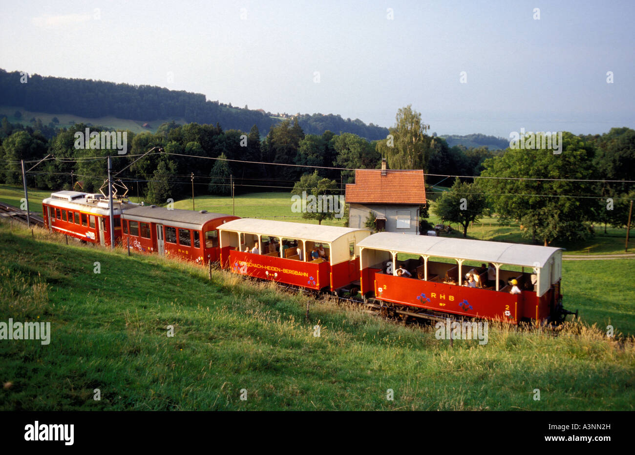 Mountain railway between Rorschach and Heiden near Heiden Lake Constance Appenzell Switzerland Stock Photo