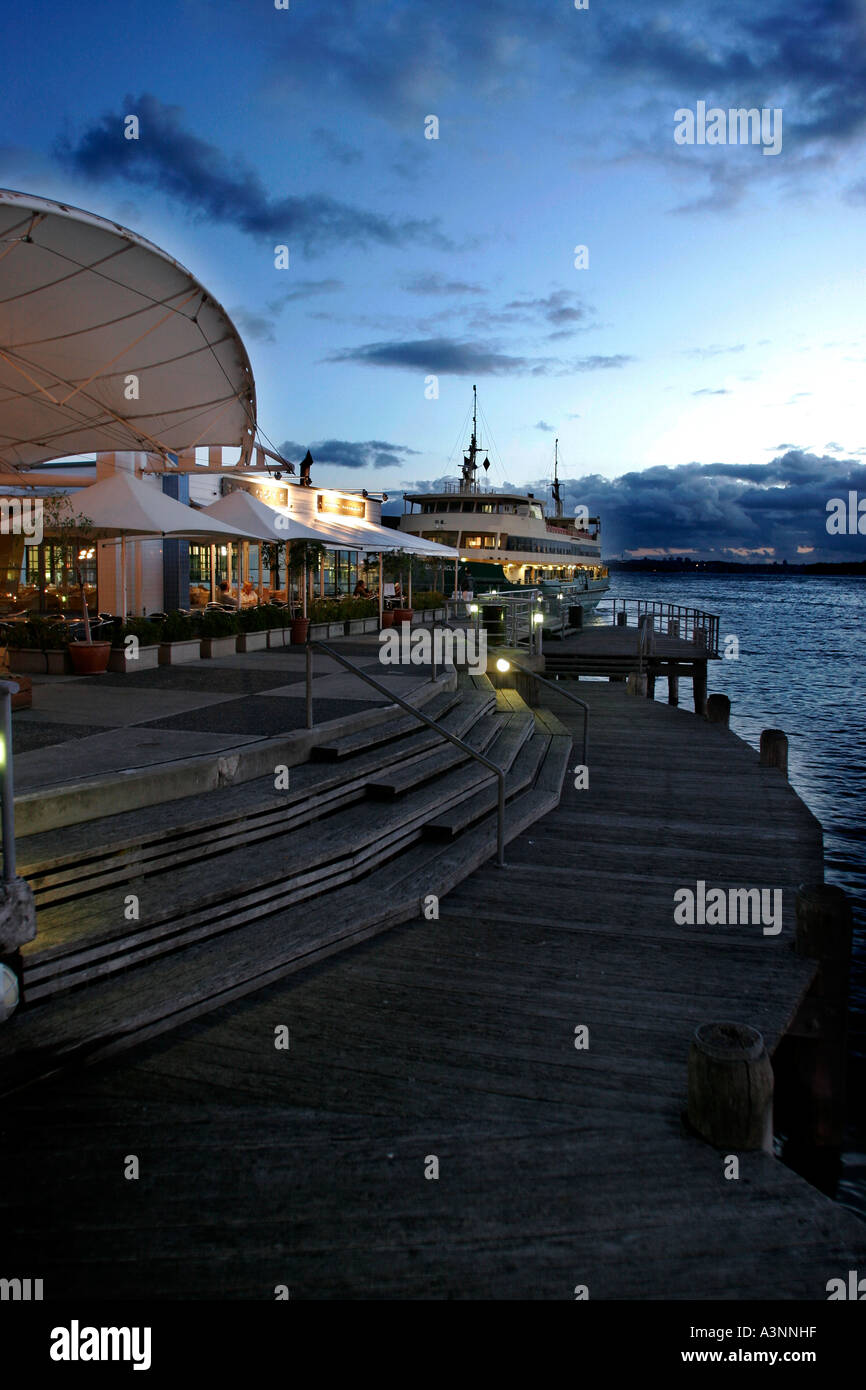 Manly wharf at twilight Stock Photo