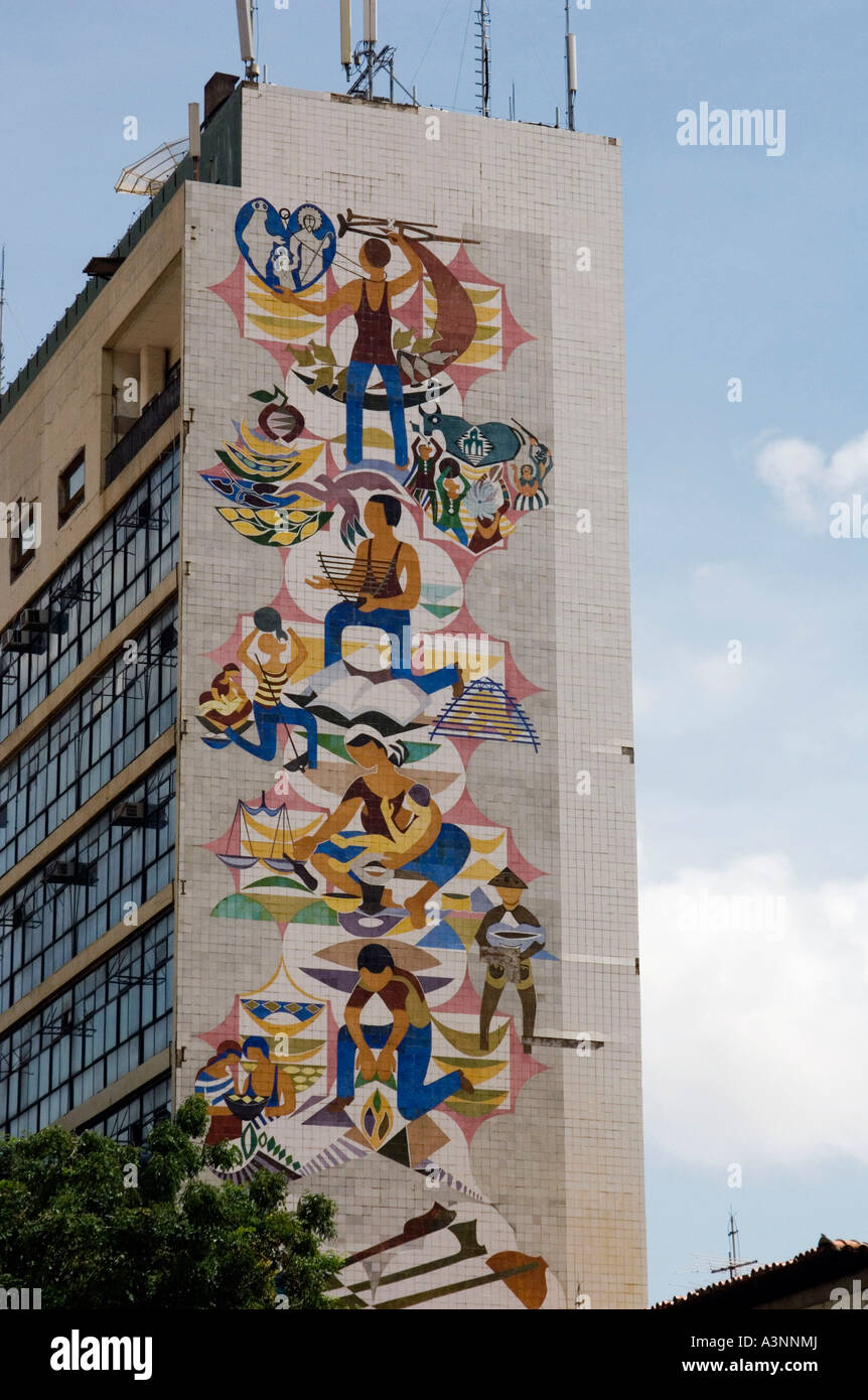Painted house wall / Sao Luis  Stock Photo