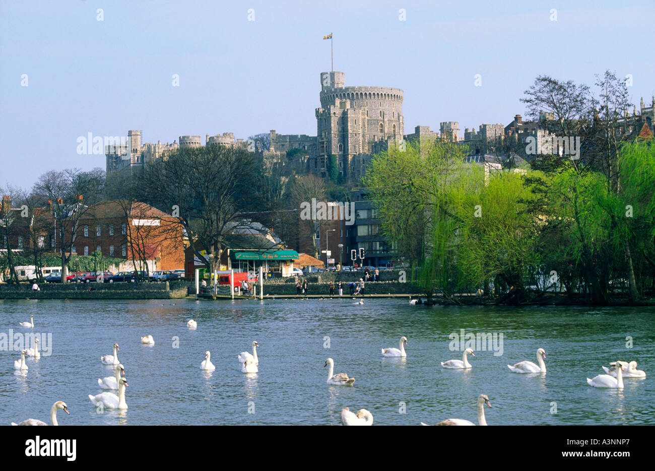 Windsor Castle on the River Thames, London, England UK United Kingdom Stock Photo