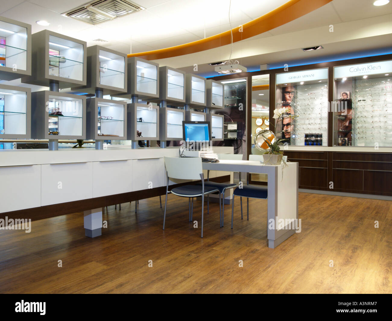 Optician modern shop store interior Rotterdam the Netherlands Glasses have changed from necessity to fashion accessory Stock Photo