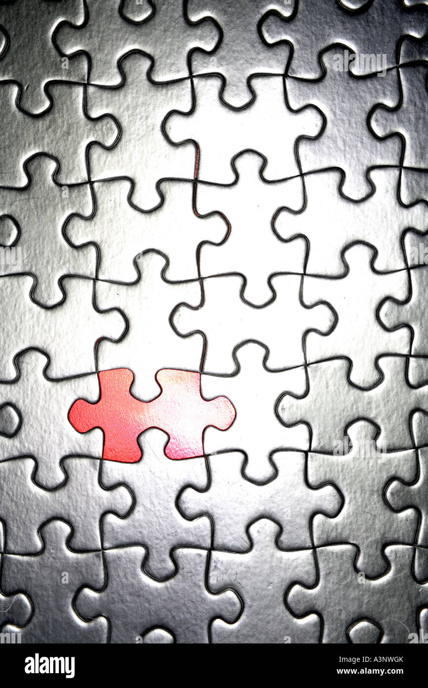 Piece missing from jigsaw puzzle Stock Photo Alamy