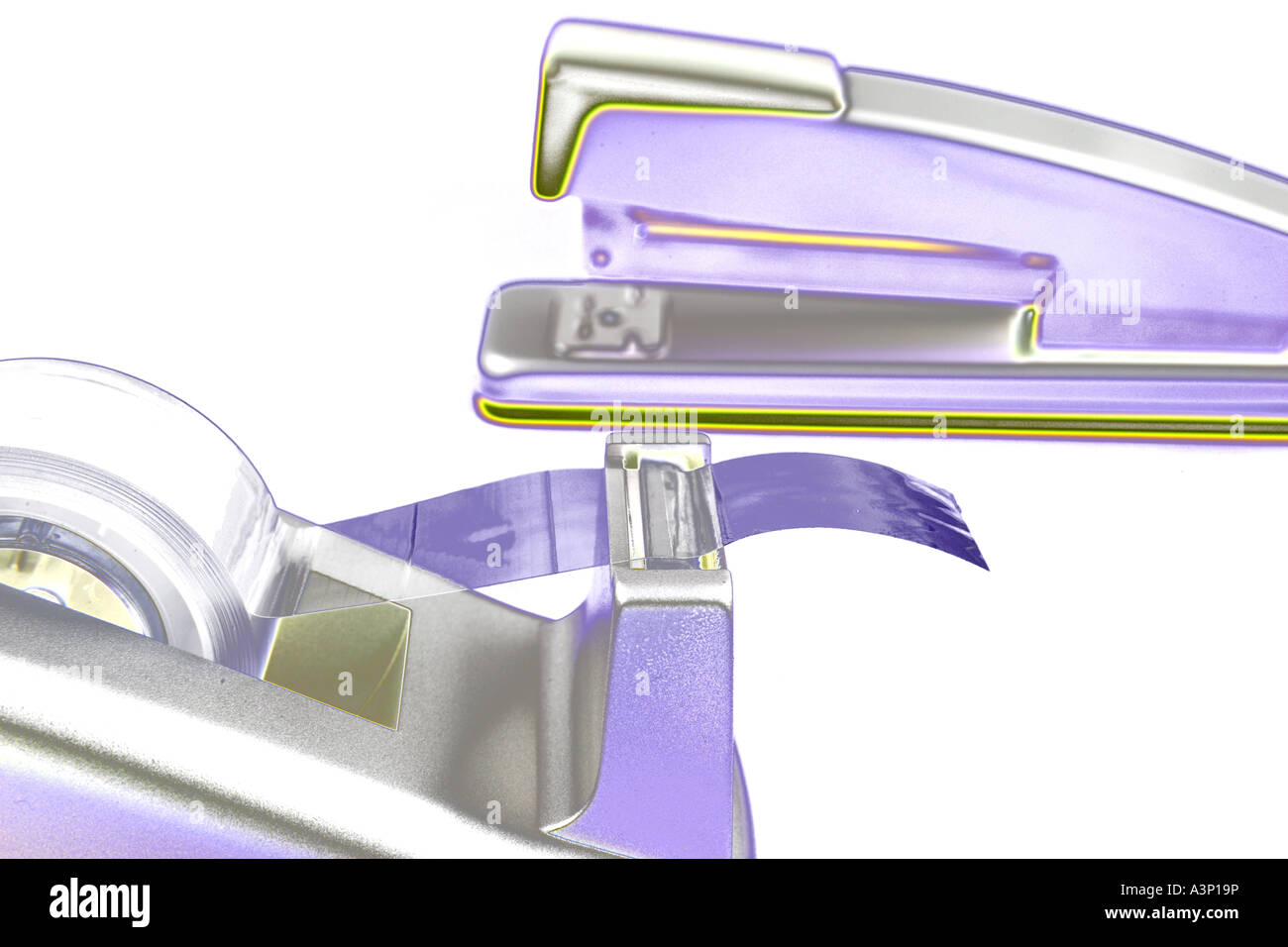 Stapler and tape dispenser Stock Photo Alamy