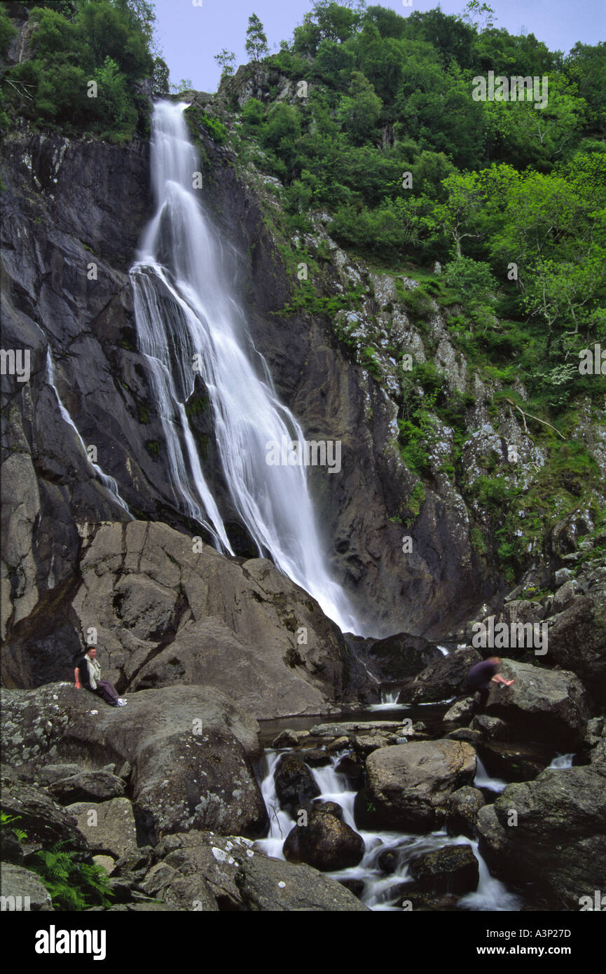 Aber Falls 150ft Waterfall Abergwyngregyn Aber Snowdonia North Wales UK Stock Photo