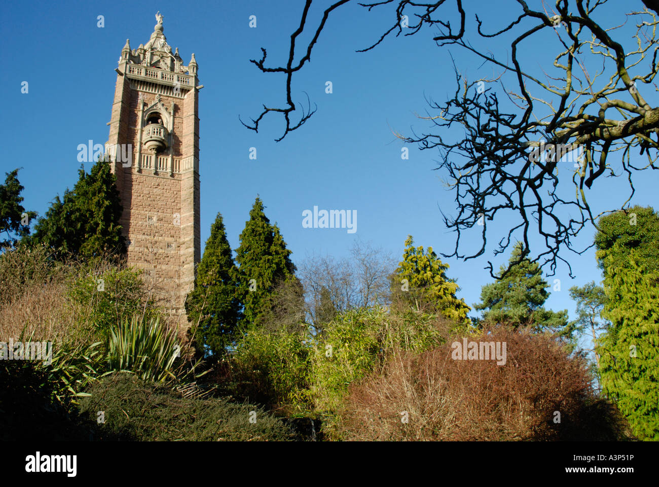 The Cabot Tower in the park on Brandon Hill Bristol Gloucestershire England Stock Photo