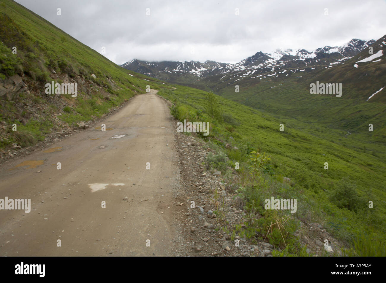 Hatcher Pass Road also known as Fishhook Willow Road , Alaska Stock Photo Alamy