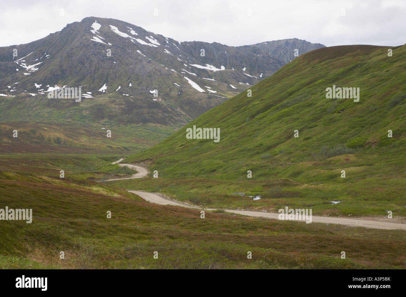 Hatcher Pass Road also known as Fishhook Willow Road , Alaska Stock