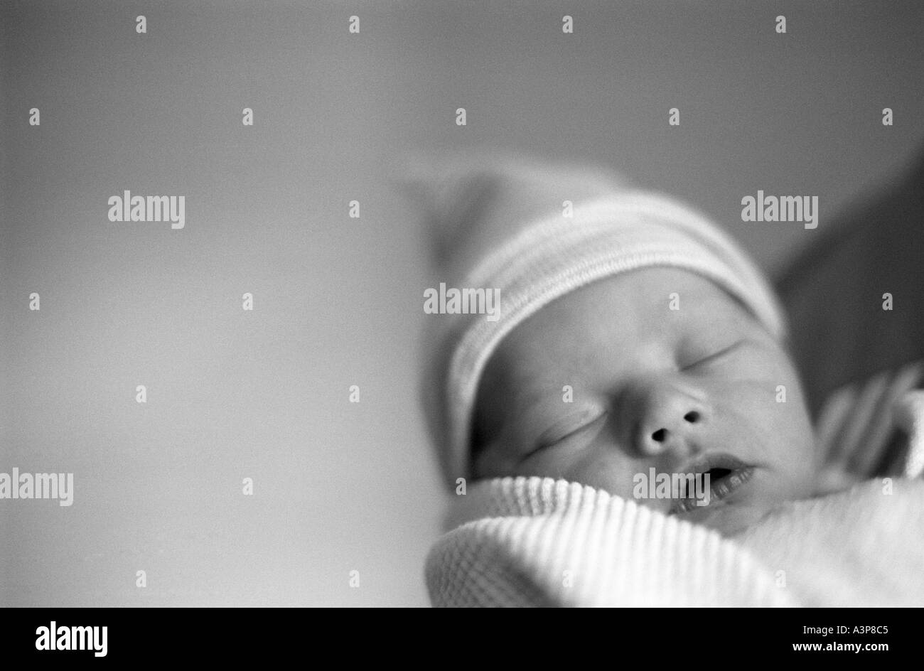 Sleeping newborn baby Stock Photo Alamy
