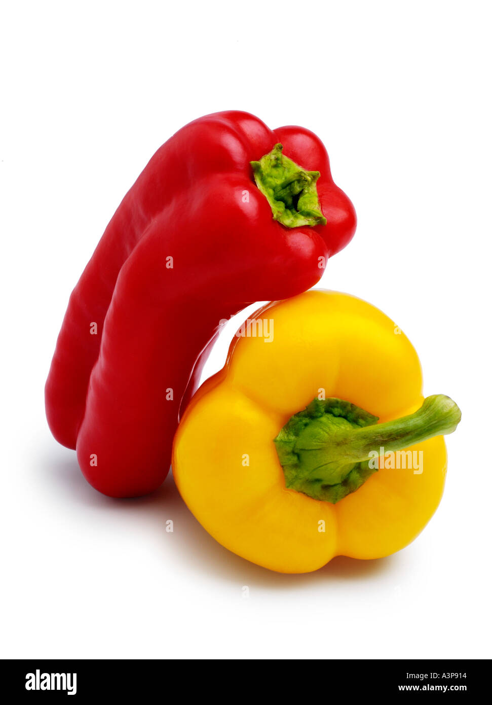 Red and Yellow Peppers Stock Photo
