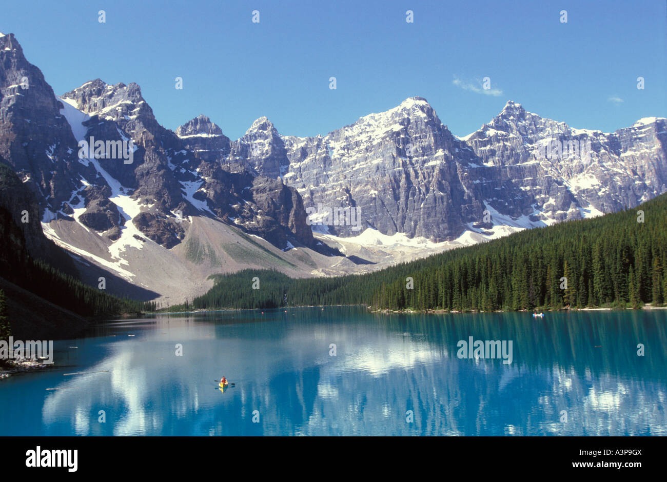 Moraine Lake in the Canadian Rockies mountain range called The Valley ...