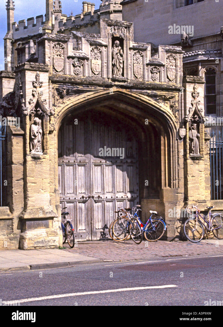 The main gate, Magdalen College, Oxford, Oxfordshire, UK Stock Photo