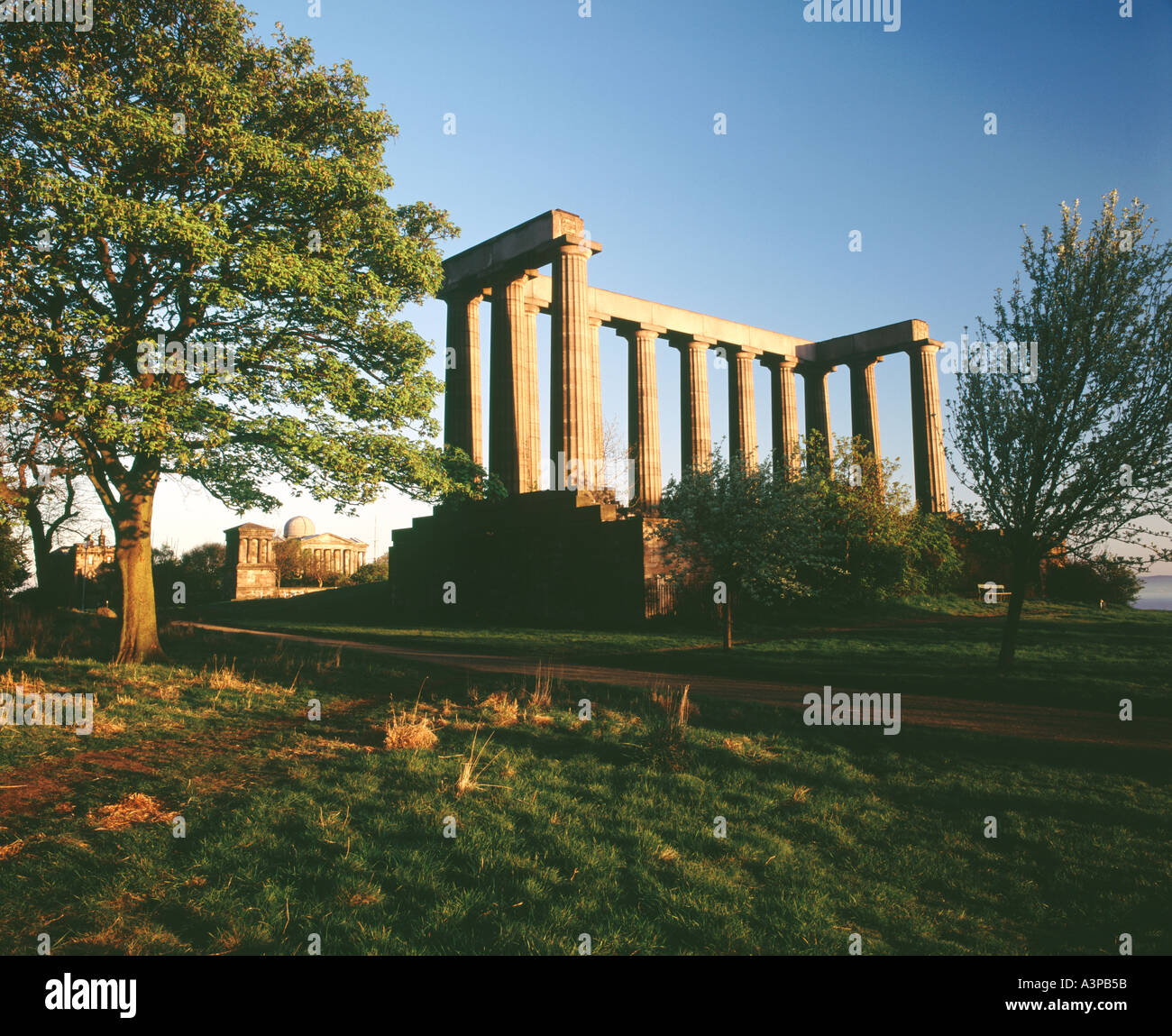 Back of the National Monument, Calton Hill, Edinburgh, Scotland Stock Photo