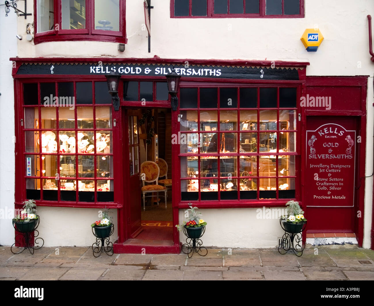 A small jewellery shop in historic Whitby North Yorkshire UK Stock Photo