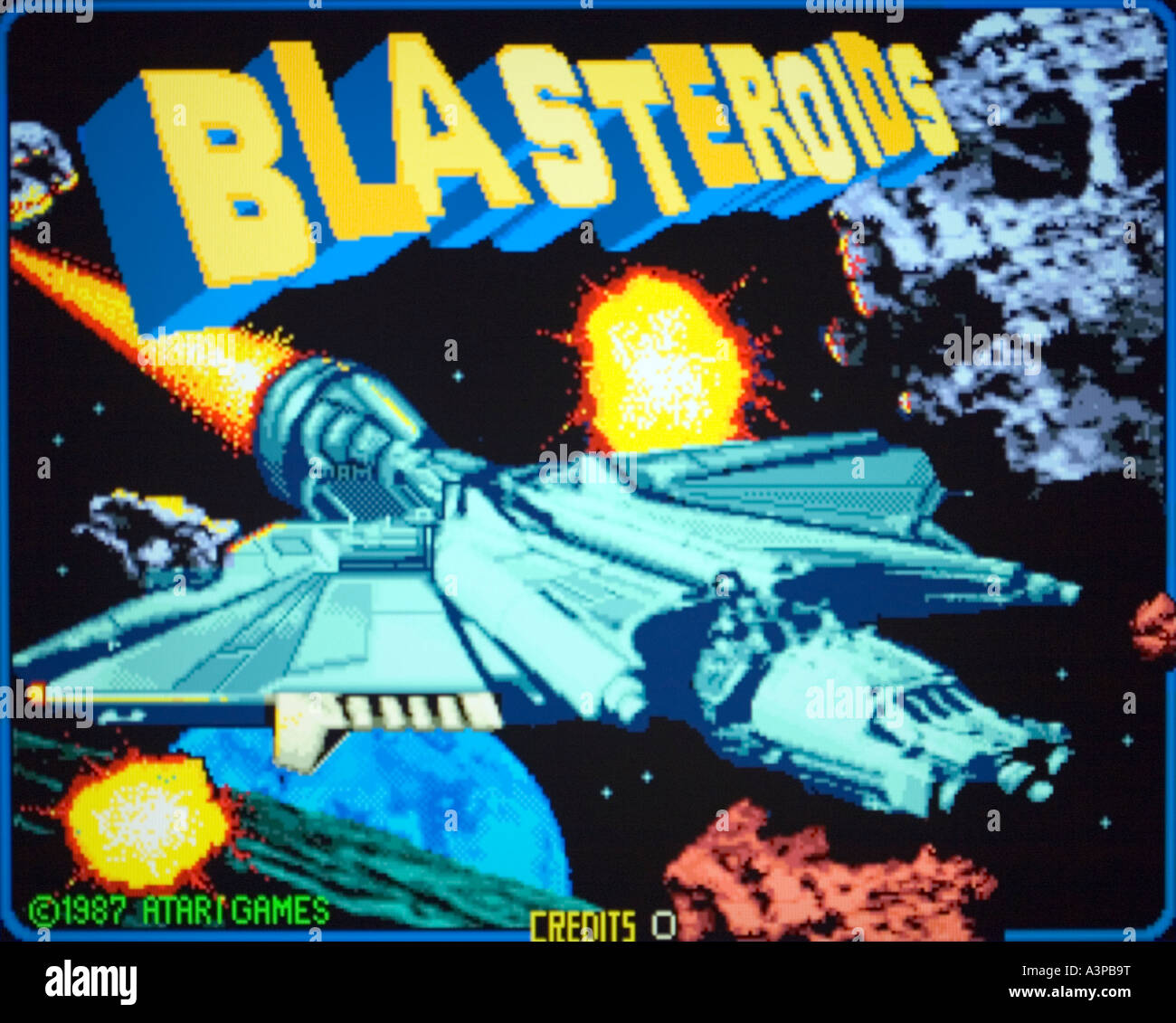 Blasteroids Atari Games 1987 vintage arcade videogame screenshot EDITORIAL USE ONLY Stock Photo