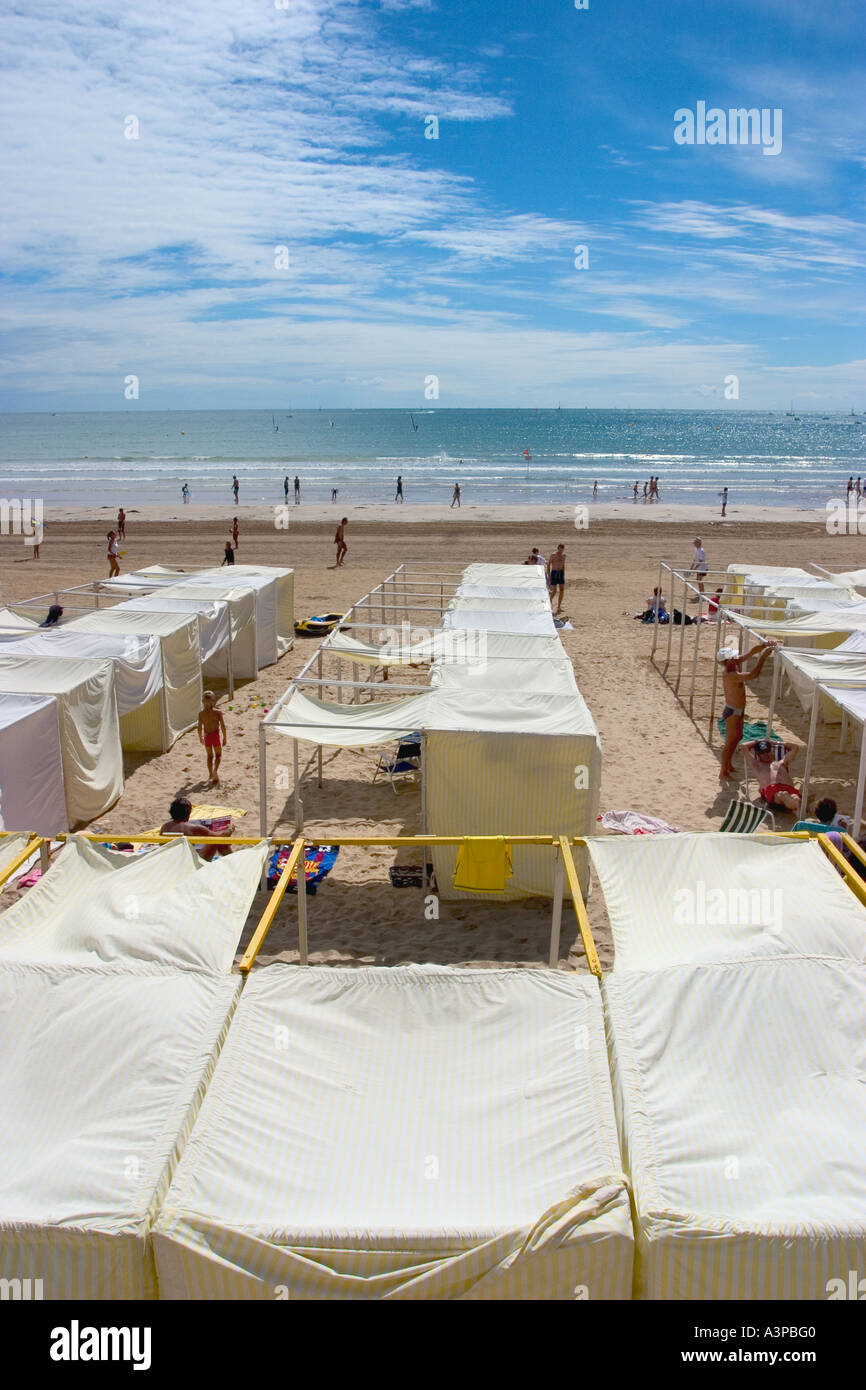Beach Cabin Huts In Western Atlantic Coast In Sables D Olonne