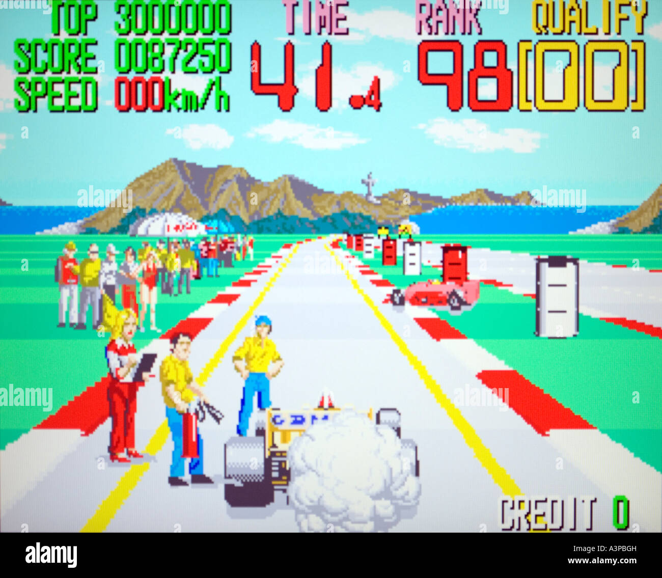 Continental Circus Circuit Taito Corporation 1987 vintage arcade videogame screenshot EDITORIAL USE ONLY Stock Photo