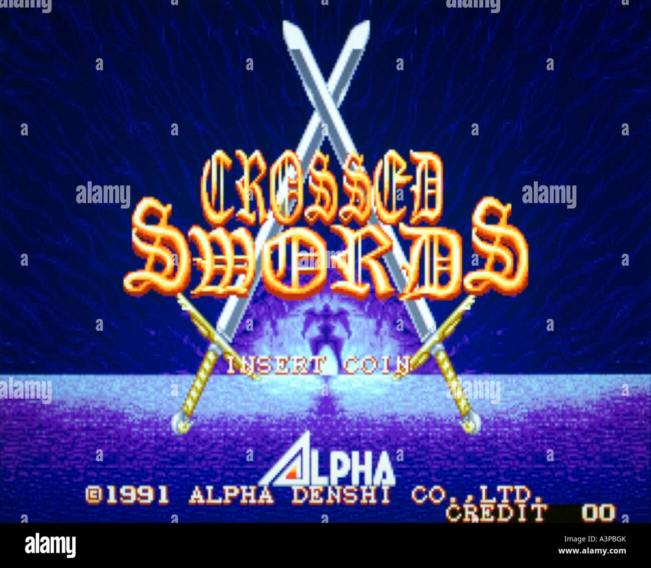 Crossed Swords Alpha Denshi SNK Corporation 1990 vintage arcade videogame screenshot EDITORIAL USE ONLY Stock Photo