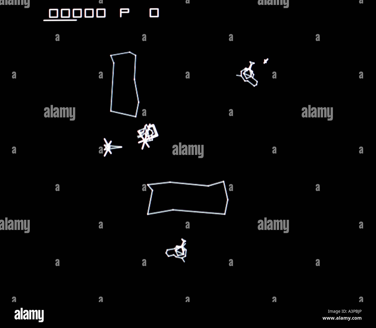 Demon Rock Ola 1982 vintage vector graphic arcade videogame screenshot EDITORIAL USE ONLY Stock Photo