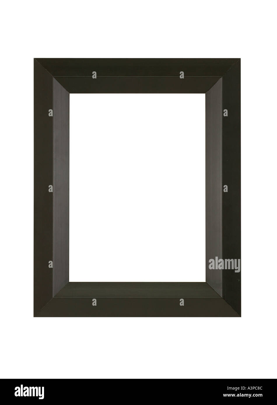 BLACK PICTURE FRAME ON WHITE BACKGROUND Stock Photo