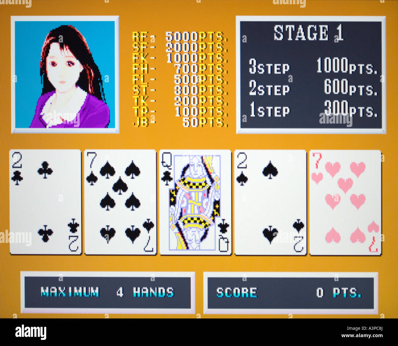 Poker Ladies Mitchell Corp 1989 vintage arcade videogame screenshot