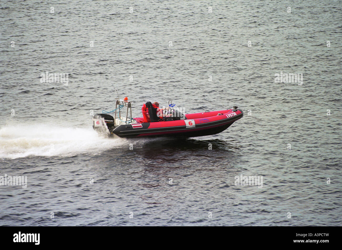 Power boat race on the Daugava River, Latvia Stock Photo