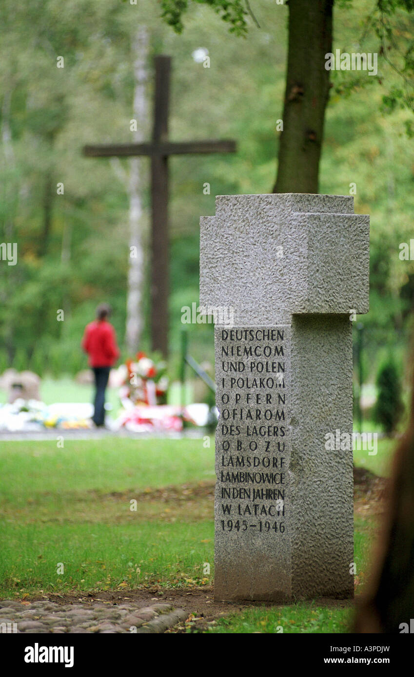 The cemetery of the prisoners of the Lambinowice concentration camp, Poland Stock Photo