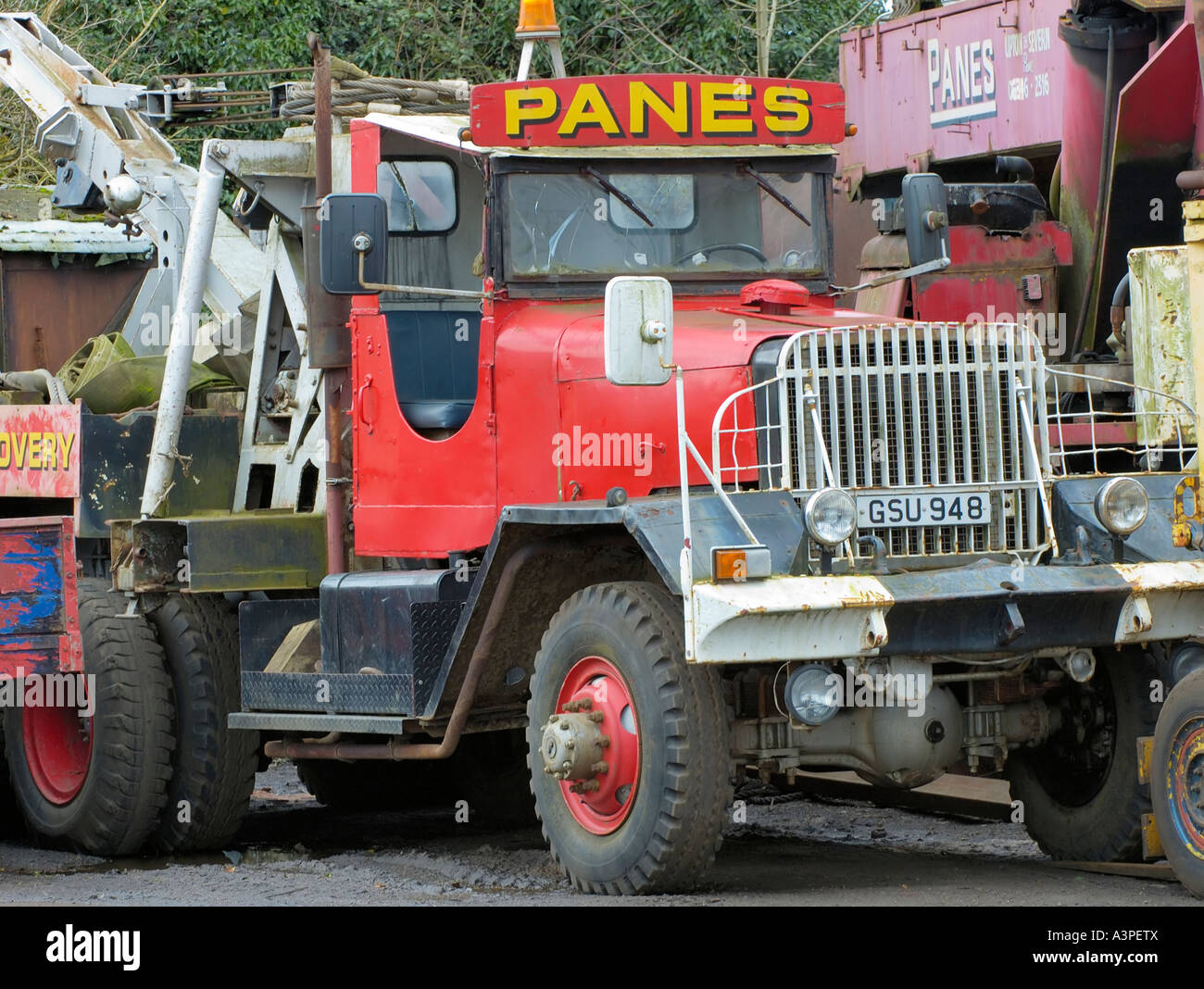Panes Vintage Wrecker Truck Upton Upon Severn Stock Photo Alamy