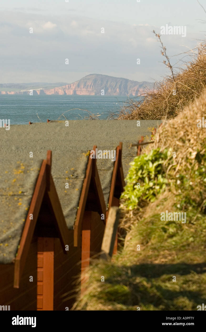 Branscombe Beach Huts, Devon Stock Photo