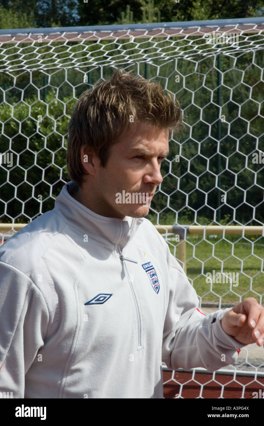 David Beckham arrives at the england training camp in Baden Baden during  world cup 2006 Stock Photo - Alamy