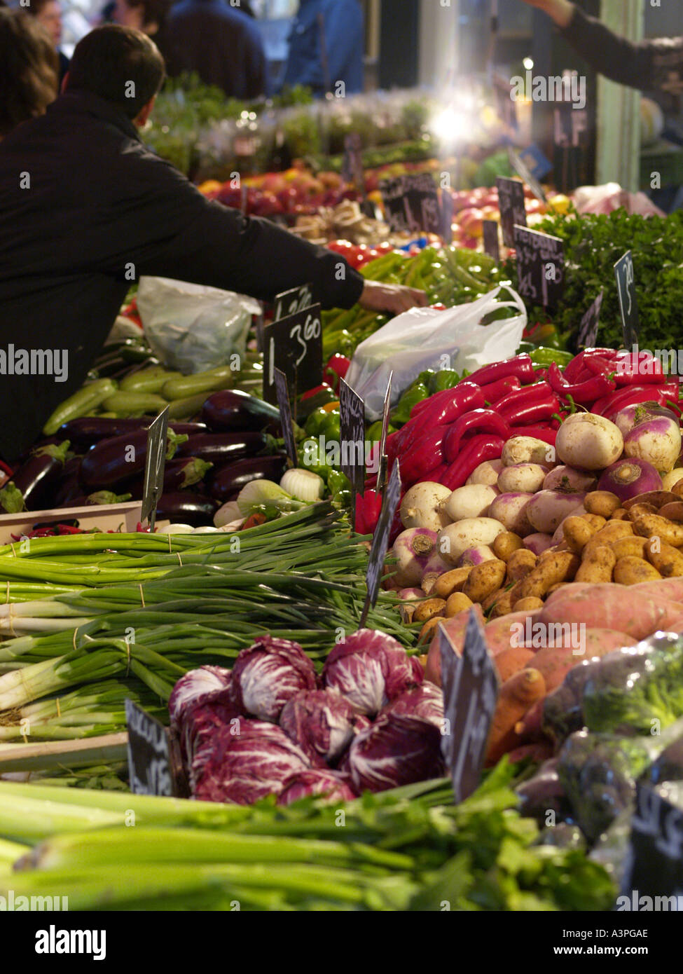 Naschmarkt fruit and veg stall Stock Photo
