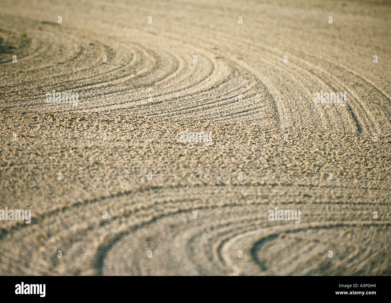 Sand Trap Rack Raked sand trap, full frame Stock Photo - Alamy