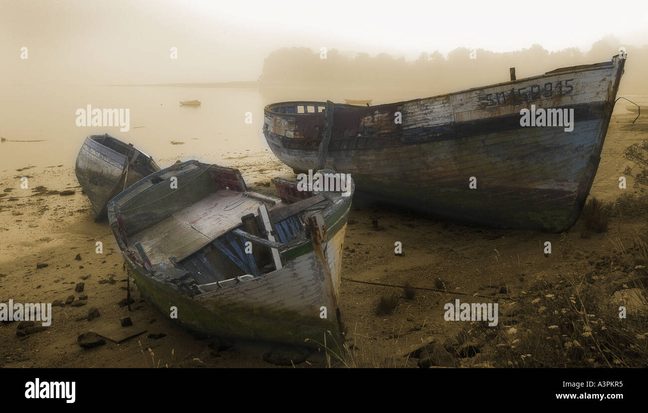 Old wooden fishing boats hi-res stock photography and images - Alamy