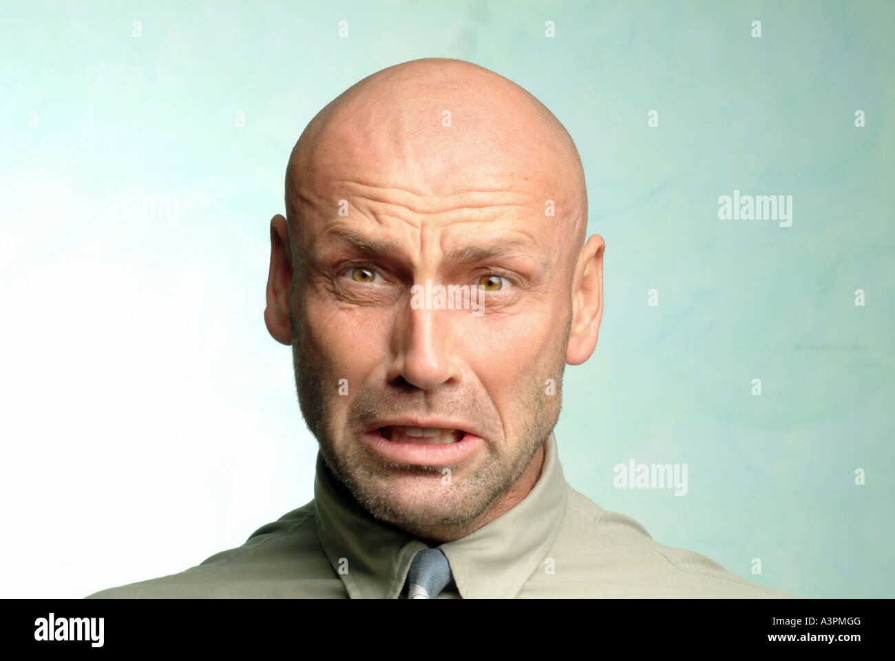 Man with a dismayed look on his face Stock Photo