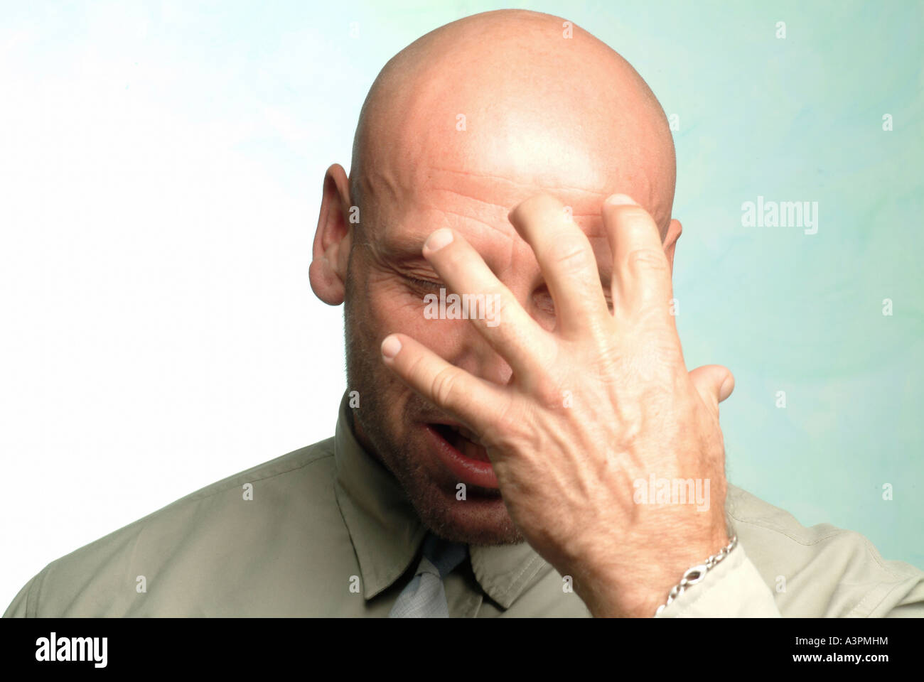 Man with a dismayed look on his face Stock Photo